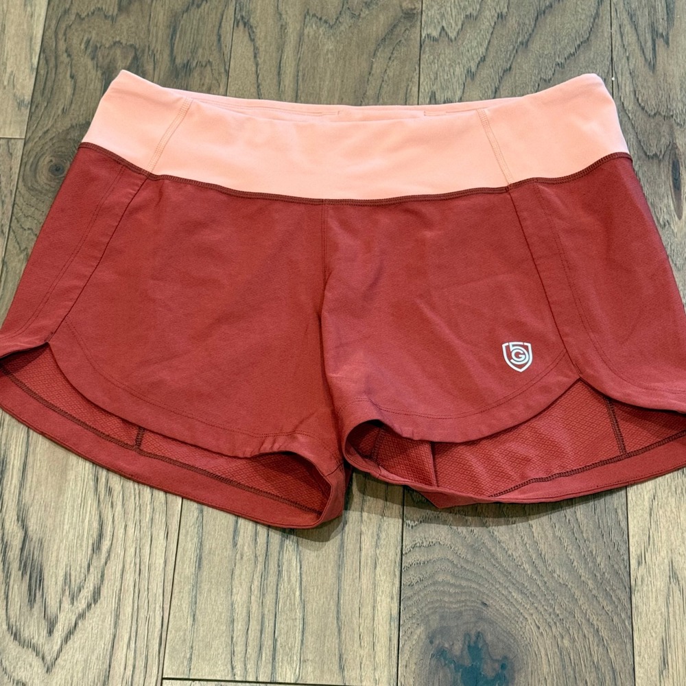 Goal Five Womens Soccer Training Shorts Red Peach Colorblock Athletic Size Large
